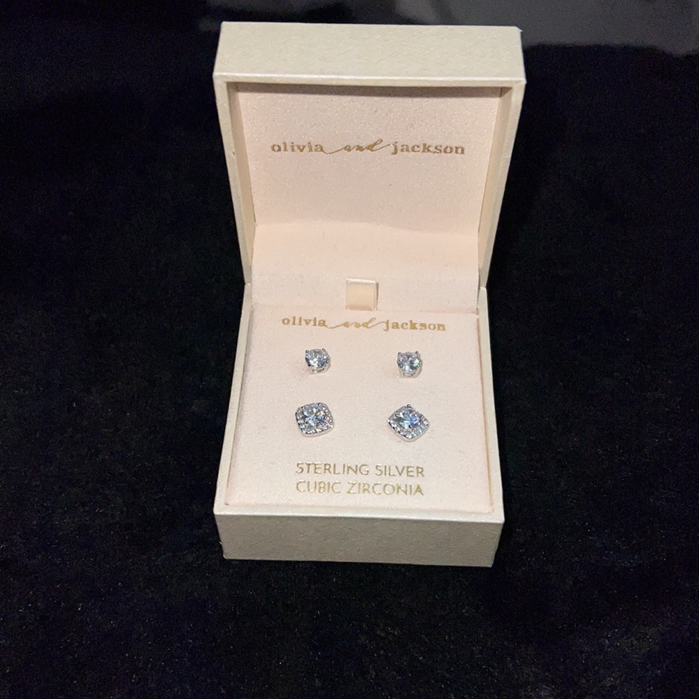Olivia and jackson Sterling Silver Earrings 2 set